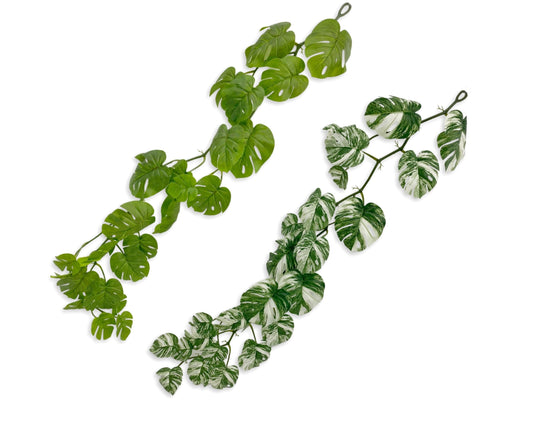 bulk 12 Artificial Green Monstera Garland 120cm.
