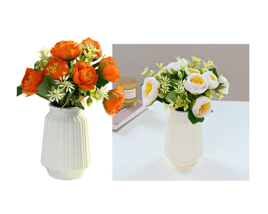 bulk 8 Artificial Peony Pot Assort 20cm.