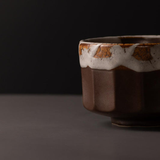Matcha Tea bowl 11cm Metallic Rust Glaze.