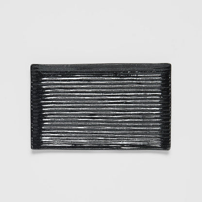 Sushi Plate 24cm Black Contour Glaze