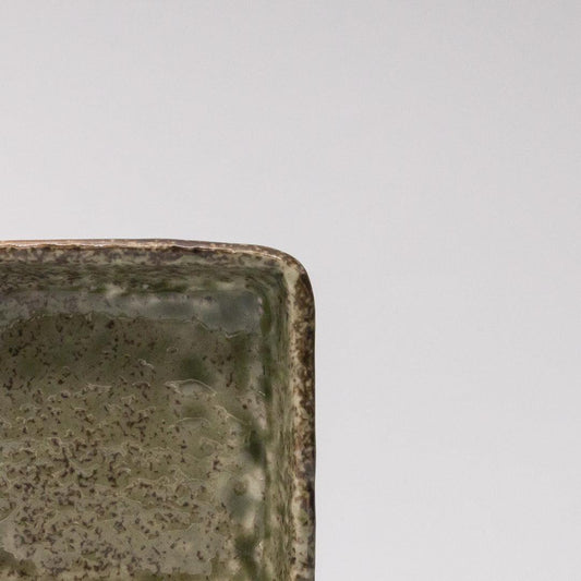 Sauce Dish Square 8cm Sage Glaze.