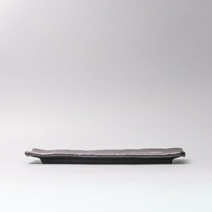 Plate Rectangular 33x11cm Matte Black Glaze