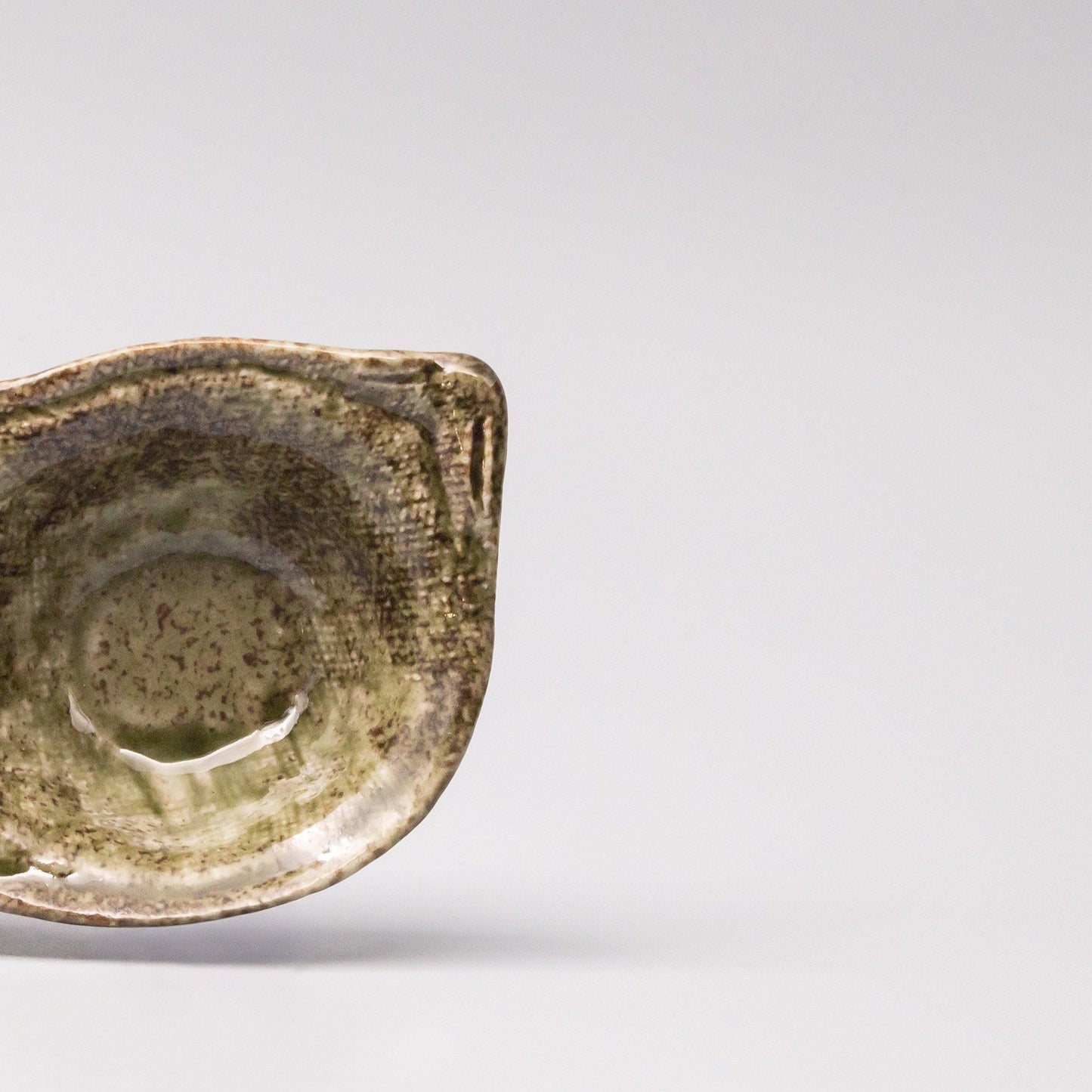 Edamame Triple Pod Dish Green Glaze.