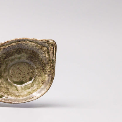 Edamame Triple Pod Dish Green Glaze.