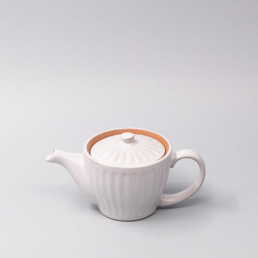 Teapot 480ml Speckled White Ridge Glaze.