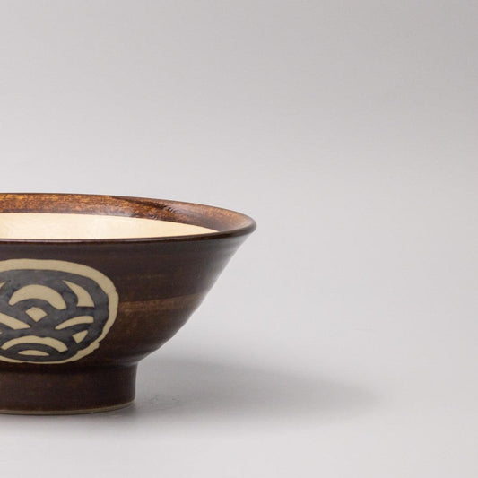 Udon Bowl 22cm Toffee Mon Glaze.