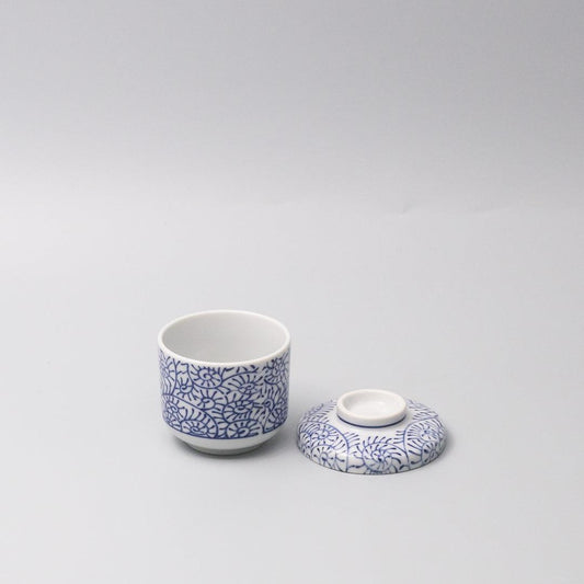 Cup Chawanmushi 170ml Blue Paisley Glaze.