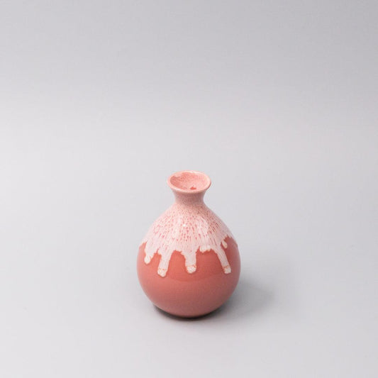 Sake Jug 300ml Pink White Drip Glaze.