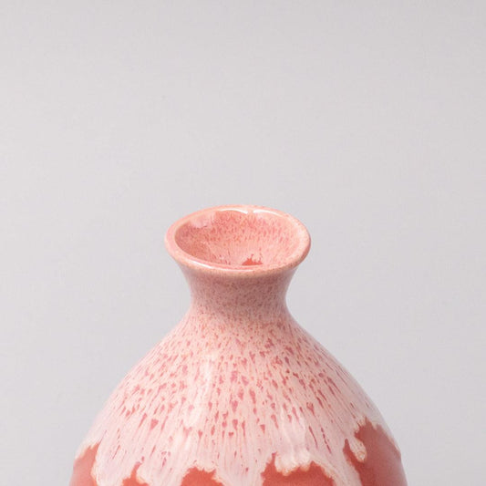 Sake Jug 300ml Pink White Drip Glaze.