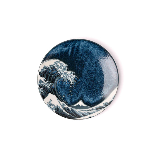 Side Plate 20cm Hokusai Great Wave Design.