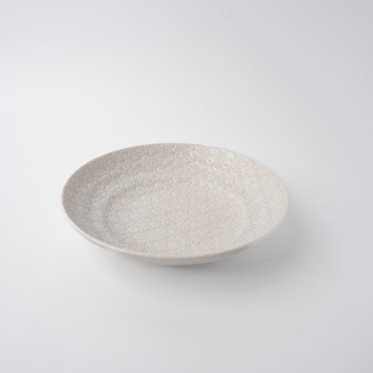 Pasta Bowl Flat 23cm White Star Glaze.
