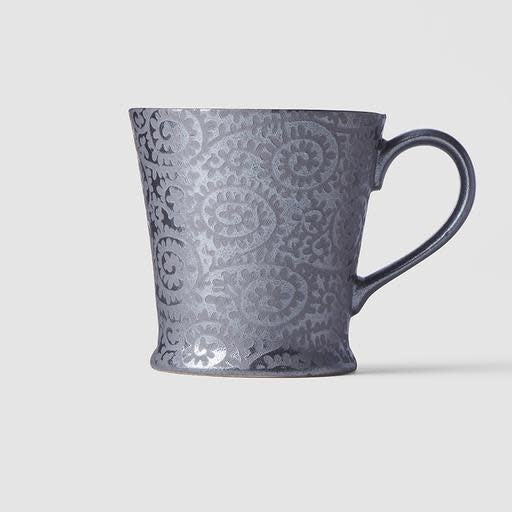 Mug 200ml Black Scroll Design