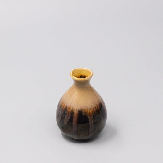 Sake Jug 180ml Black Gloss Sunflower Drip Glaze.