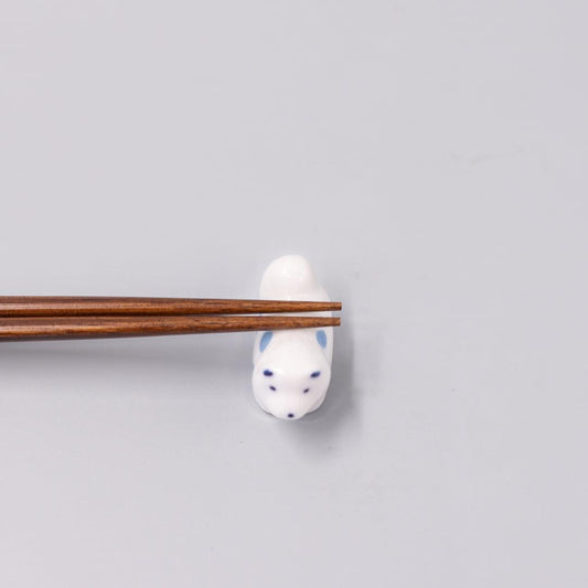 Chopstick Rest Shiba Dog White Blue.