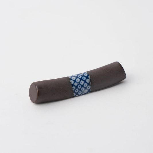 Chopstick Rest Cylinder Shibori Black.