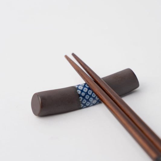 Chopstick Rest Cylinder Shibori Black.
