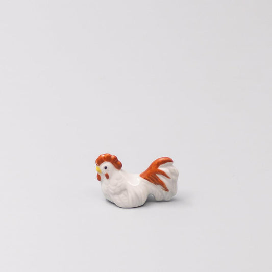 Chopstick Rest White and Red Rooster.