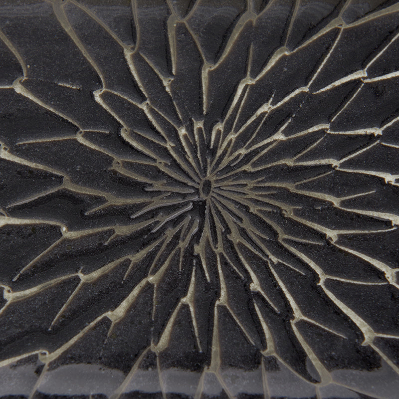 Sushi Plate 22cm Charcoal Net Design.