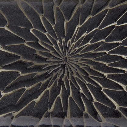 Sushi Plate 22cm Charcoal Net Design.