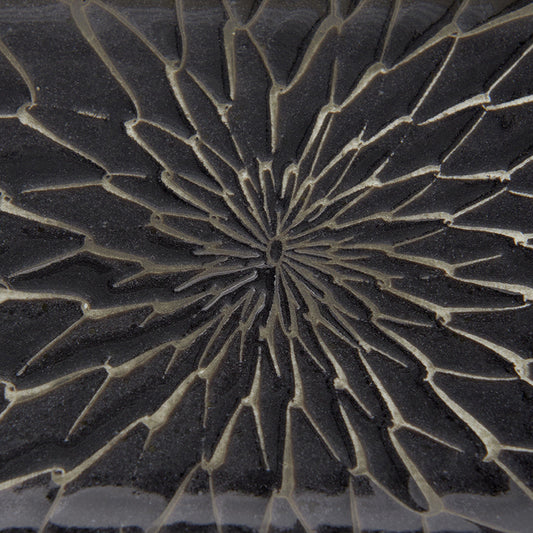 Sushi Plate 22cm Charcoal Net Design.