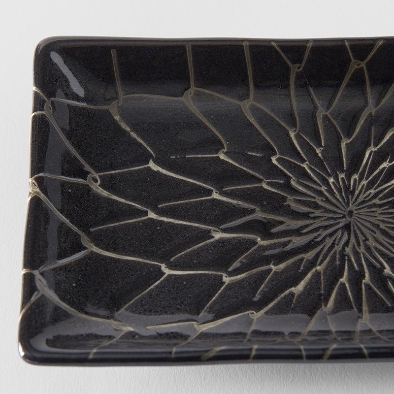 Sushi Plate 22cm Charcoal Net Design.