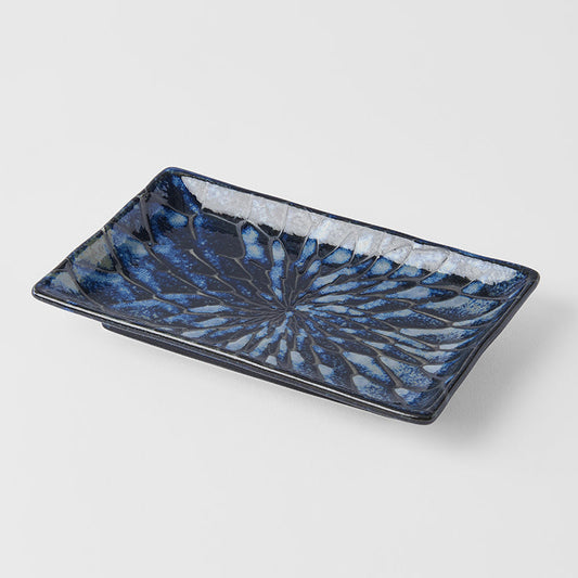 Sushi Plate 22cm Deep Blue Net Design.