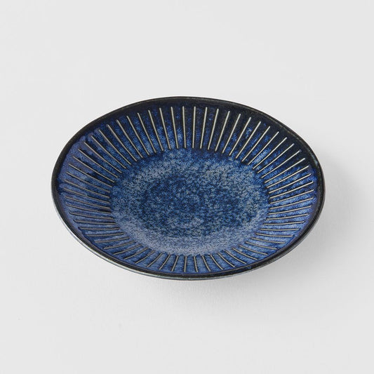 Saucer 12cm Ridged Indigo Glaze.