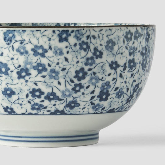 Bowl 13cm Blue Daisy Glaze.