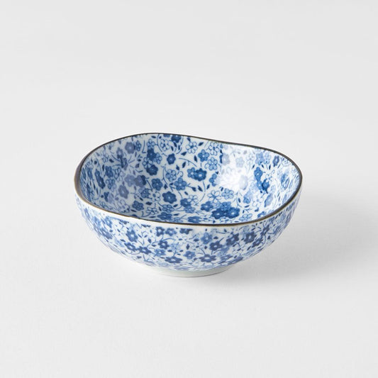 Sauce Dish Organic 11cm Blue Daisy Glaze.