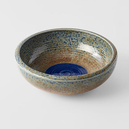 Bowl Thick Edge 24cm Earth & Sky Glaze w/ Blue pool