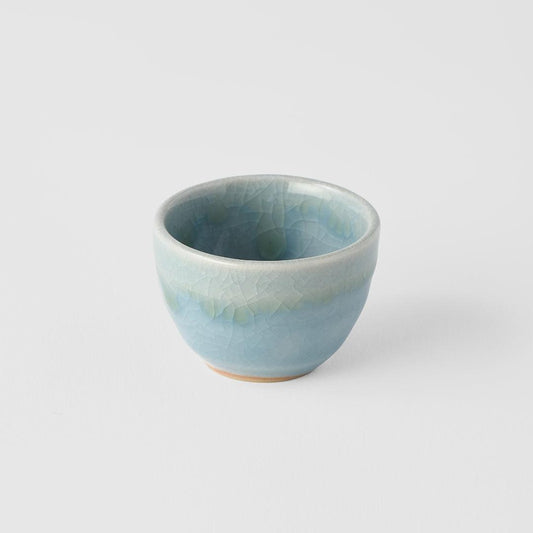 Sake Cup 30ml Crazed Blue Glaze.