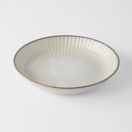 Plate High Rim 22.5cm White Sendan Glaze.