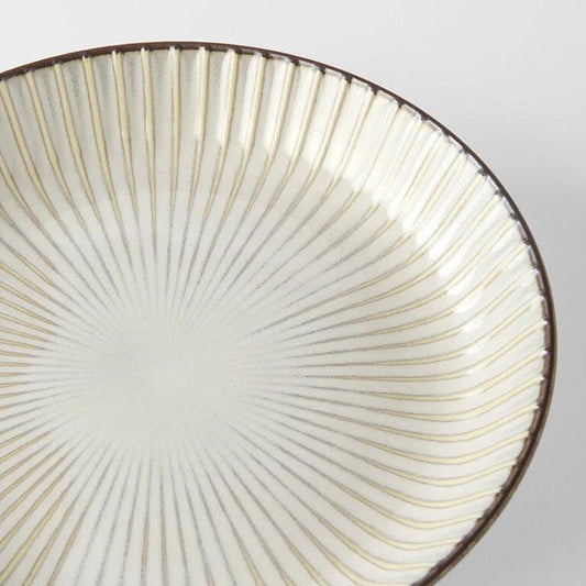 Plate High Rim 22.5cm White Sendan Glaze.