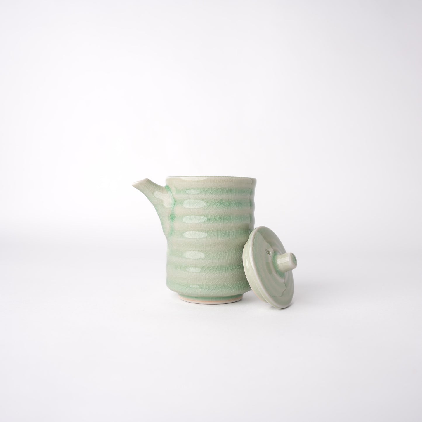 Soy Pot Ribbed 170ml Celadon Glaze.