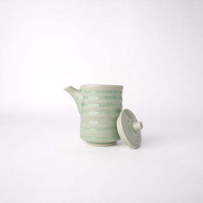 Soy Pot Ribbed 170ml Celadon Glaze.