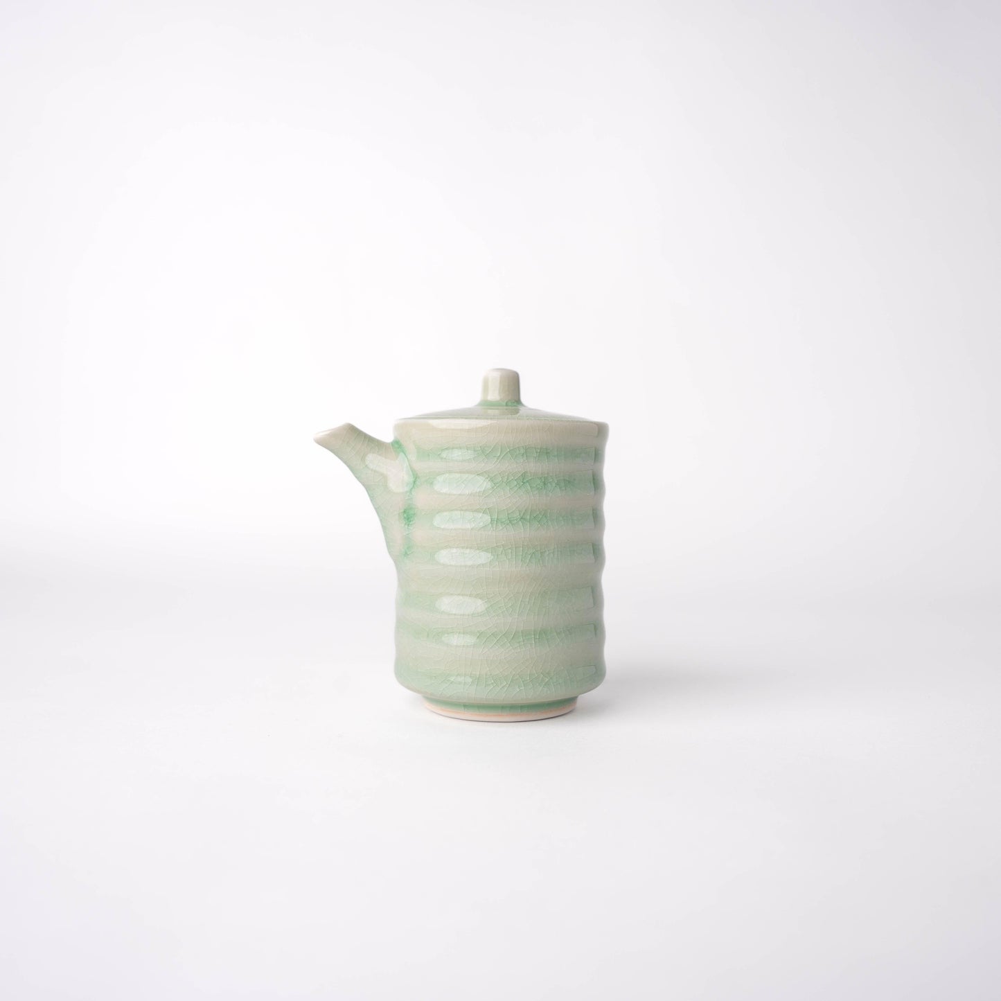 Soy Pot Ribbed 170ml Celadon Glaze.