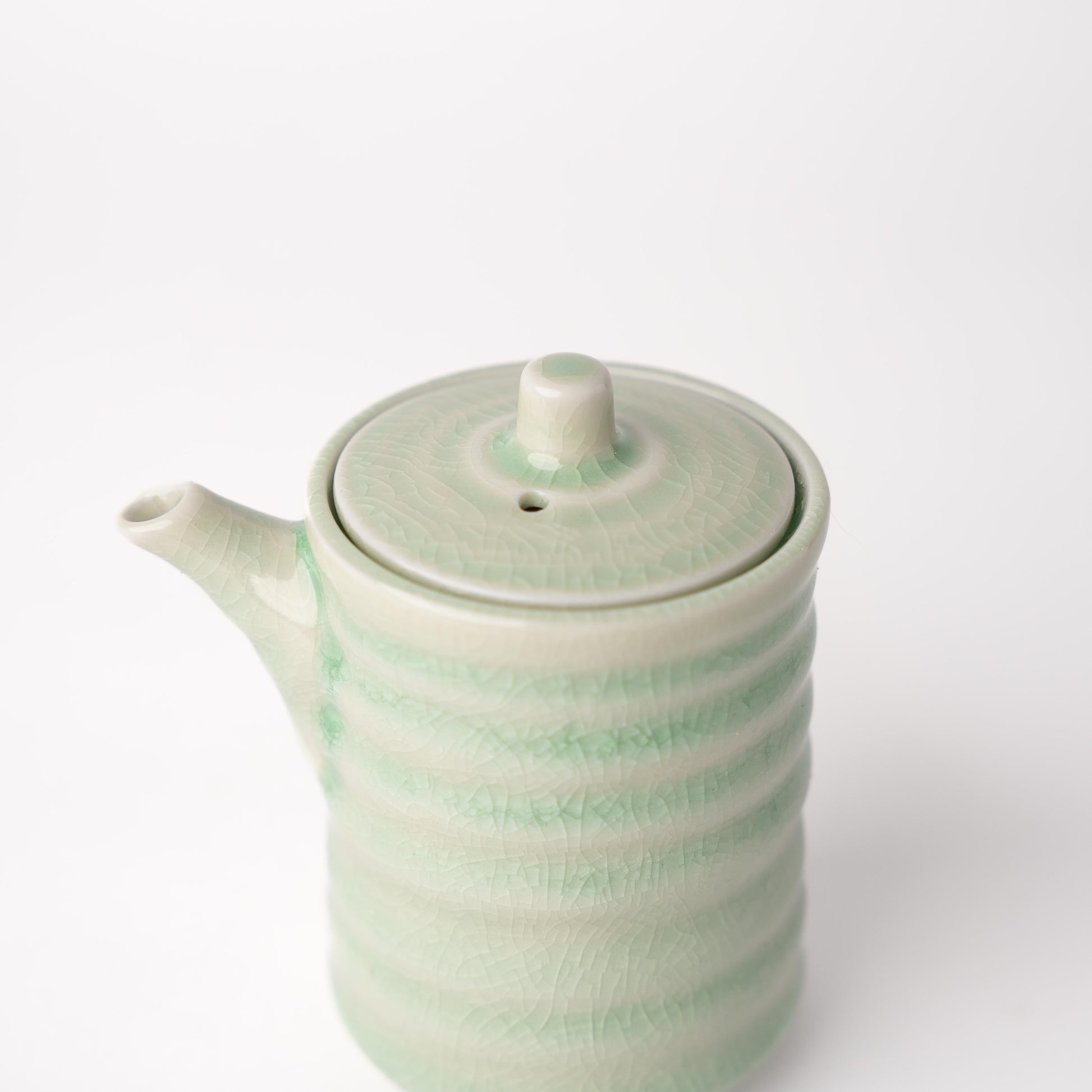 Soy Pot Ribbed 170ml Celadon Glaze.