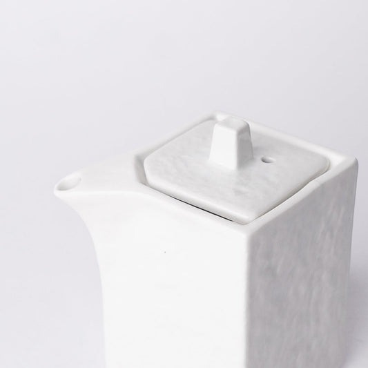 Soy Pot Squared 150ml Textured White Glaze.