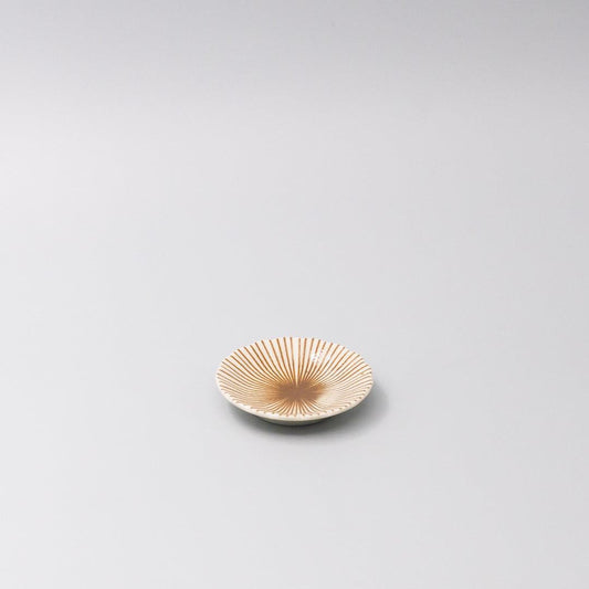 Sauce Dish 8cm Radiant Line Toffee Stripe Glaze.