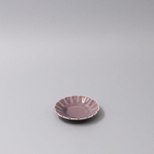 Sauce Dish 8cm Scallop Lilac Gloss Glaze.