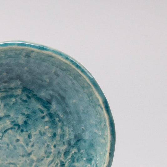 Sauce Dish 11.5cm Crackle Turquoise Glaze.