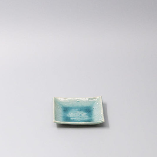 Sauce Dish 10cm Crackle Turquoise Glaze.