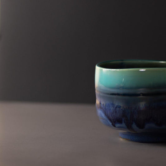 Matcha Tea Bowl 11.5cm Turquoise Drip.
