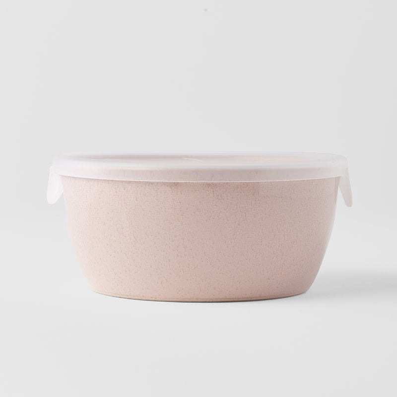 Bowl with Lid 13cm Sakura Pink Glaze.