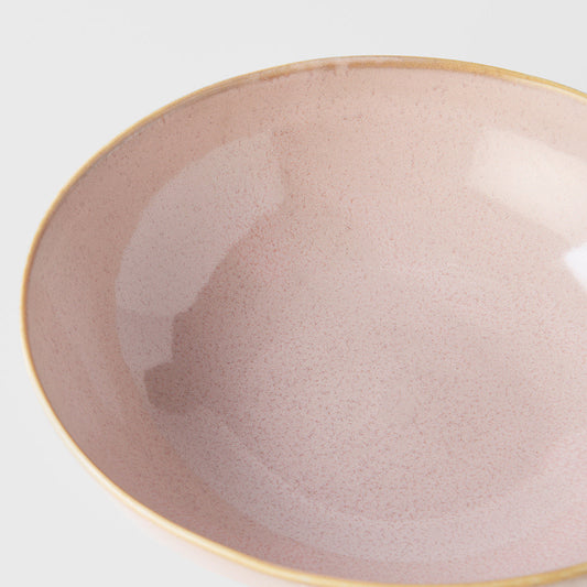 Bowl Oval 16cm Sakura Pink Glaze.