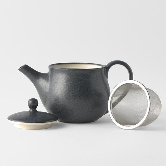 Teapot 400ml Matte Black Glaze.