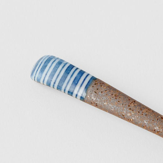 Spoon Small Bisque Indigo Stripe.
