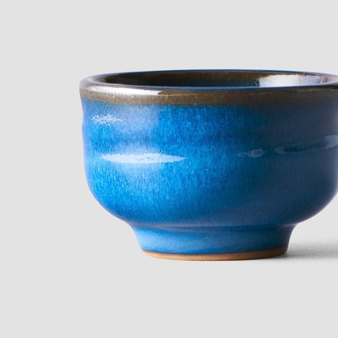 Sake Cup 35ml Gura Kiln Blue Glaze.