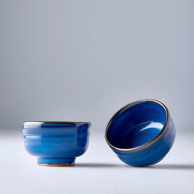 Sake Cup 35ml Gura Kiln Blue Glaze.