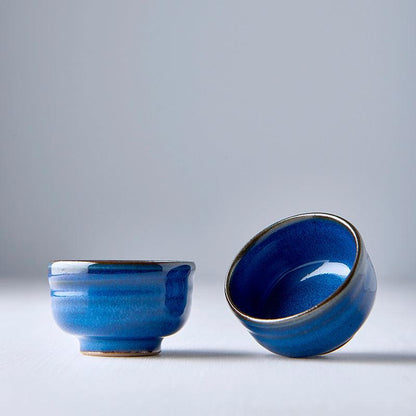 Sake Cup 35ml Gura Kiln Blue Glaze.